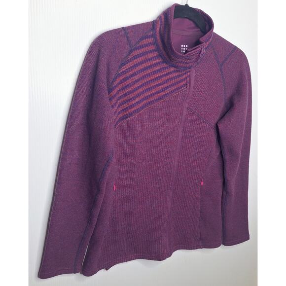 Title Nine Sweater Jacket Swacket Wool Blend Fleece Lined M Full Zip High Neck - Picture 2 of 12